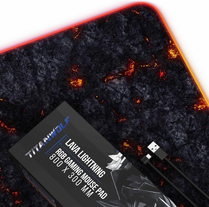 Image du produit Titanwolf Tapis de souris de jeu RGB, tapis de souris XL 800 x 300mm améliore la précision et la vitesse