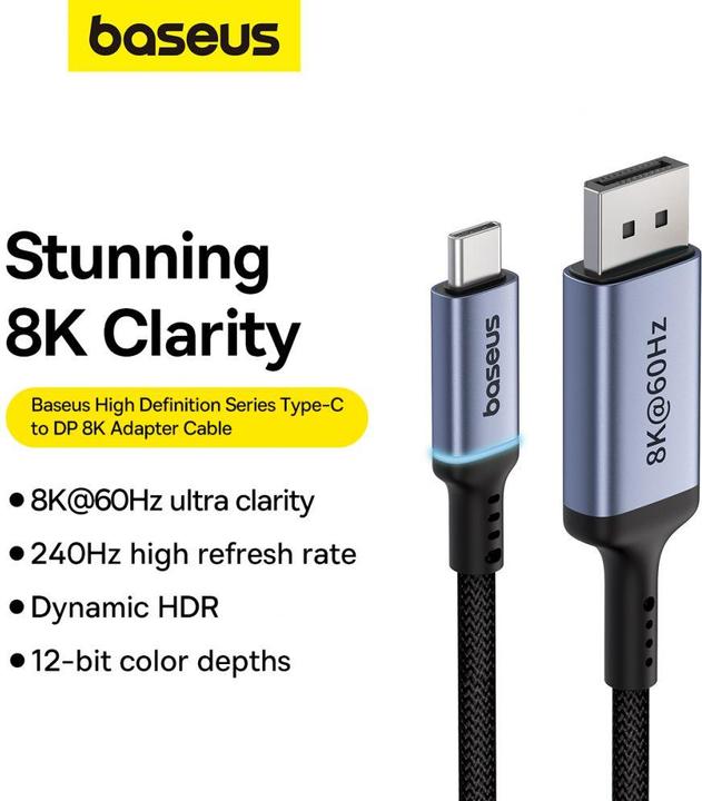 Produktbild Baseus Adaptér USB-C na DisplayPort 2m (2 m, USB Typ C)