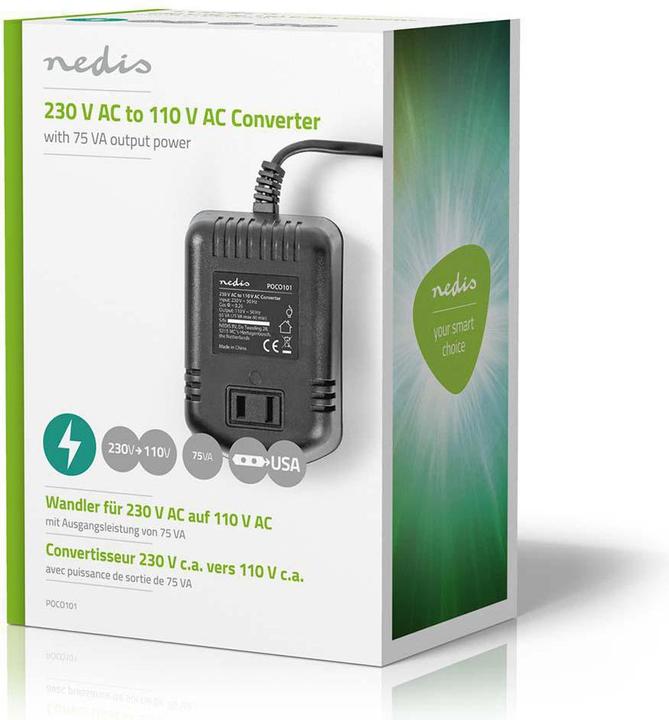 Produktbild Nedis Stromwandler - Netzstromversorgung - Europäisch-Amerikanisch - 230 VAC Umrichter - 75 W - 11