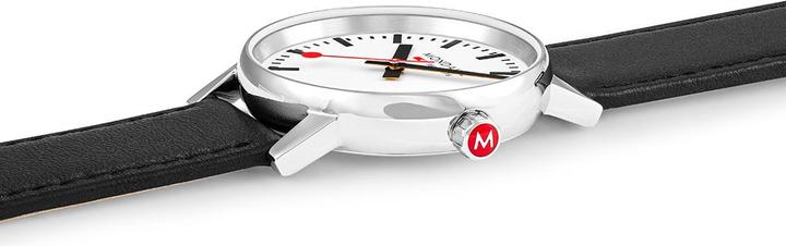 Image du produit Mondaine MSE.35110.LB Evo II Dames Horloge - Stationsklok - Saffierglas - Roestvrijstaal/Leer - Wit/Zilver/Zw (Swiss Made, 35 mm)