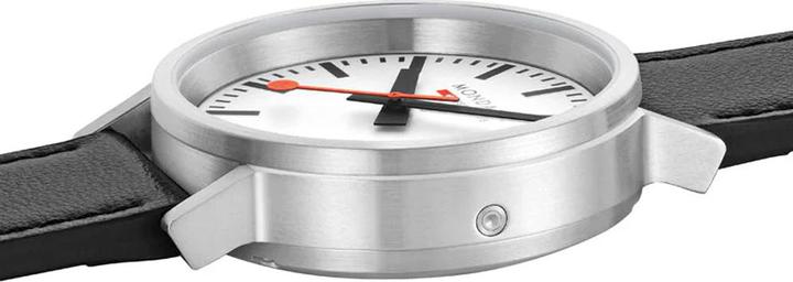 Produktbild Mondaine MST.4101B.LBV Stop2go Horloge - Stationsklok - Saffierglas - Staal/Kunstleer - Zilver/Zwart - 41 mm (41 mm)