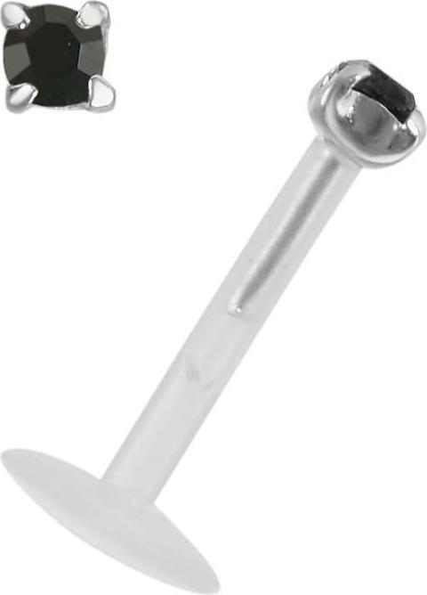 Produktbild Bijouteria Piercing für Lippe/Tragus (Bioplast, Silber 925, Kristall)