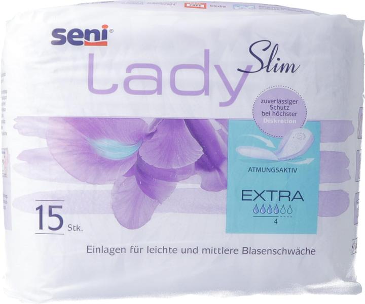 Immagine prodotto Seni Lady Slim Extra Einlage atmungsaktive anatomische 14x29.5cm 4 Tropfen (15 x)