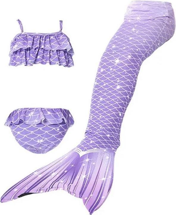 Immagine prodotto Splash & Fun Pinna da sirena con bikini 130 cm Viola