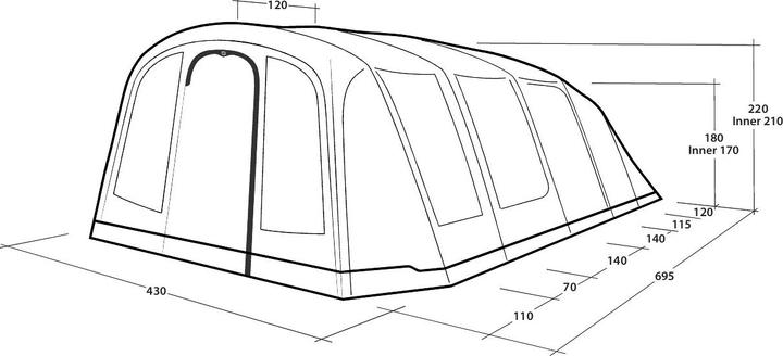 Produktbild Outwell Stonehill 7 Air (Aufblasbares Zelt, 7 Personen)