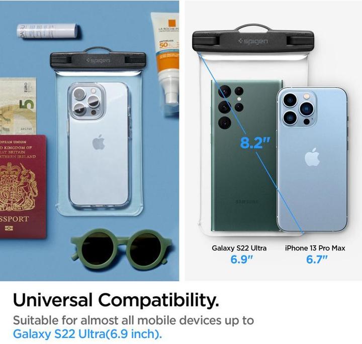 Actual product image Spigen A601 UNIVERSAL WATERPROOF CASE CRYSTAL CLEAR (Universal)