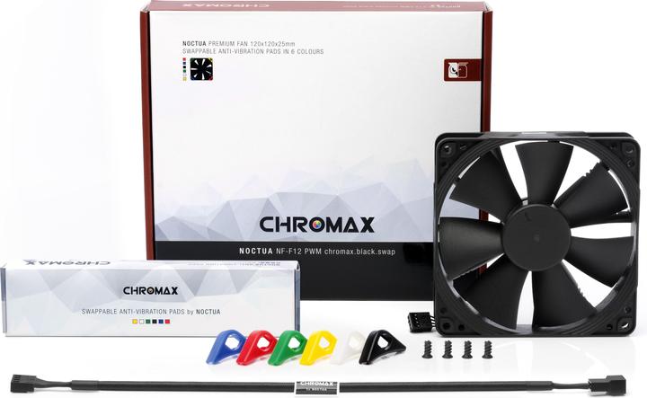 Produktbild Noctua NF-F12 PWM chromax.black.swap (120 mm, 1 x)