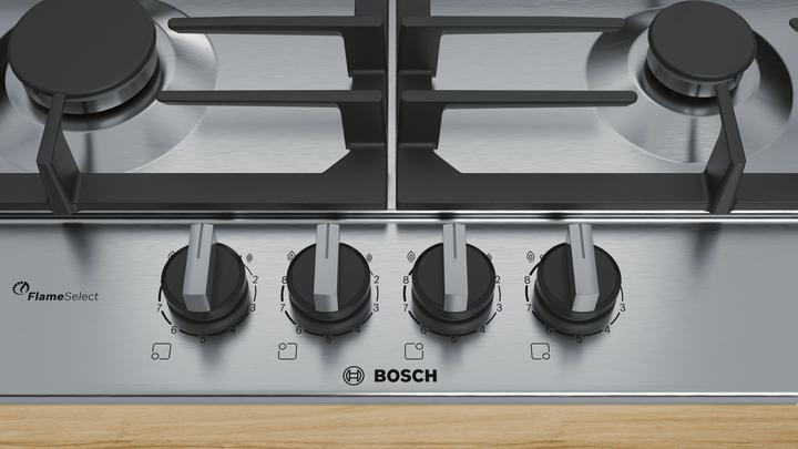 Produktbild Bosch Hausgeräte Serie 6 PCP6A5B90 Kochfeld, Edelstahl Integriert Gaskochfeld 4 Zone(n)