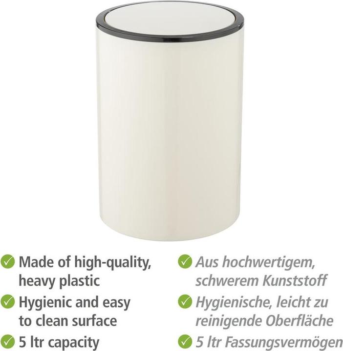 Image du produit Wenko Poubelle à couvercle basculant Inca 5l (5 l)