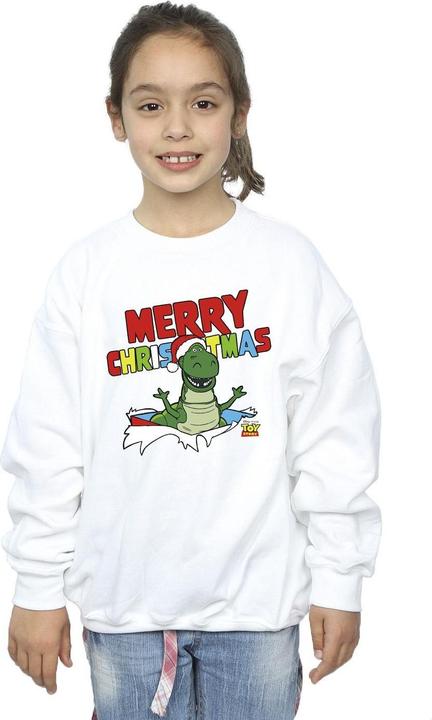 Actual product image Disney Girls Toy Story Rex Christmas Burst Sweatshirt (104)
