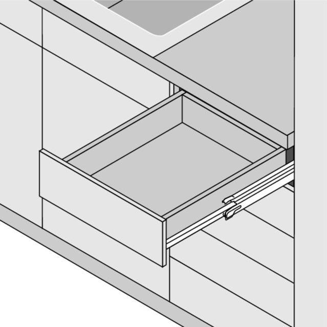 Immagine prodotto Blum Guida a estrazione totale 430E bianco crema 30kg 500mm