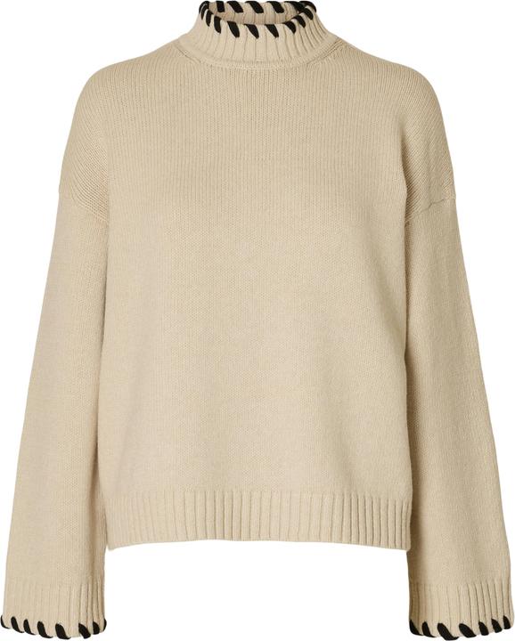 Selected Femme Langarm Pullover mit hohem Kragen