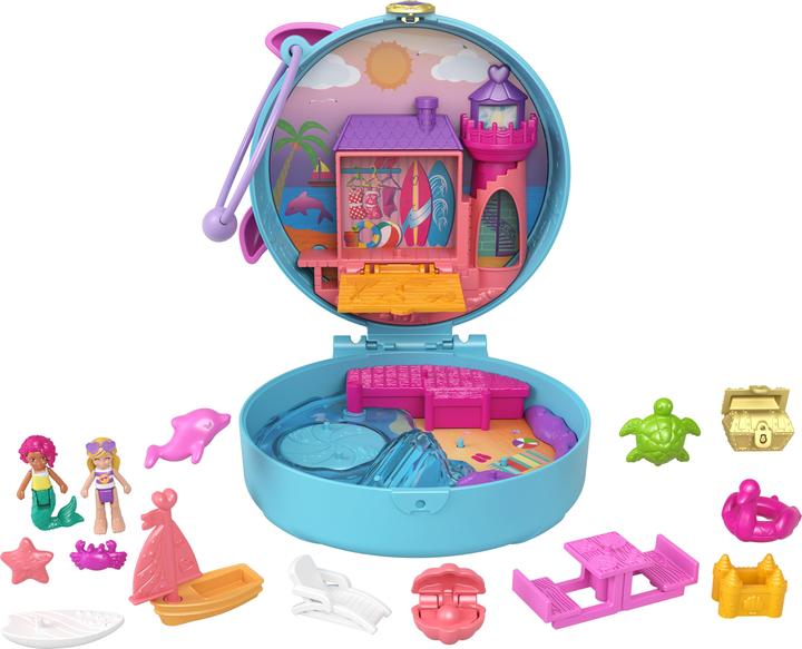 Polly Pocket Coffret la plage du dauphin - Mini-poupée - Dès 4 ans