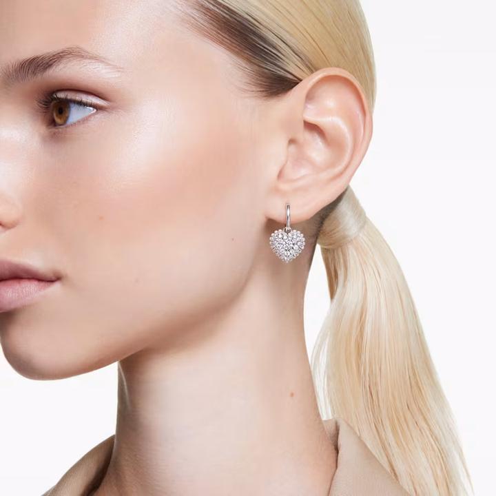 Immagine prodotto Swarovski Orecchini a goccia Hyperbola Cuore Bianco (Metallo Swarovski)