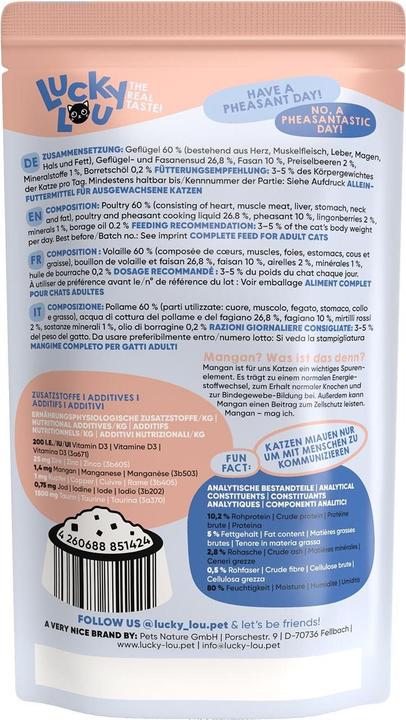 Actual product image Lucky Lou Cat wet food (Adult, 1 pcs., 131 g)