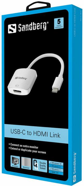 Actual product image Sandberg USB-C to (HDMI, 10 cm)