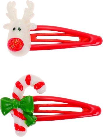 Snazzy Santa Haarclips Rudolph und Zuckerstange von