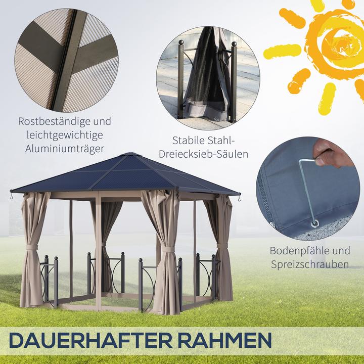 Produktbild Outsunny Gartenpavillon mit Seitenteilen und Dach (300 cm, 300 cm)