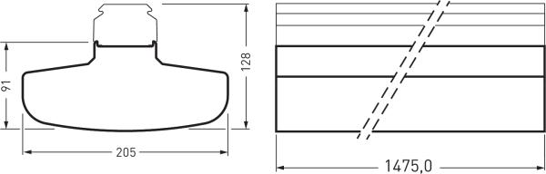 Image du produit Trilux 7651 HE#9002072943 Porte-appareil à LED 1475mm 830 (12000 lm)