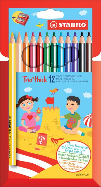 Actual product image STABILO Trio thick triangular crayon with sharpener (Multicolor, 12 x)