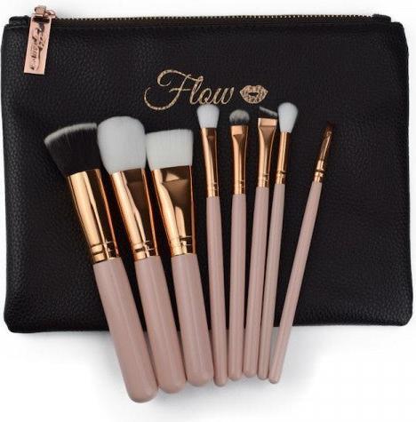 Calitron Makeup Pinsel 8 Teile Farbe Nude, inkl. Etui (Foundation)