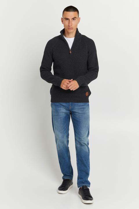 Actual product image Solid Xenox Men's Jumper Chunky Knit Pullover Troyer Made Of 100% Cotton (L)