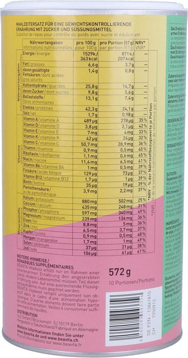 Nährwerte und Zutaten Beavita Vitalkost Plus Himbeer-Joghurt (1 Stück, Pulver, 572 g)