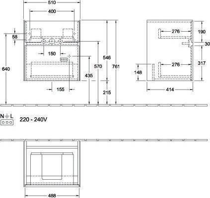 Produktbild Villeroy & Boch V&B Waschtischunterschrank COLLARO 510x546x414mm m LED-B. Kansas Oak (51 x 41.5 x 54.5 cm)
