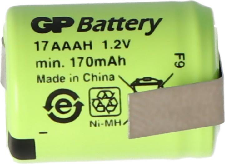 Immagine prodotto AccuCell Batteria KAN 1/3AAA Micro con etichetta a saldare a Z (1 pz., 1/3 AAAA, 150 mAh, Batteria + Caricabatterie)