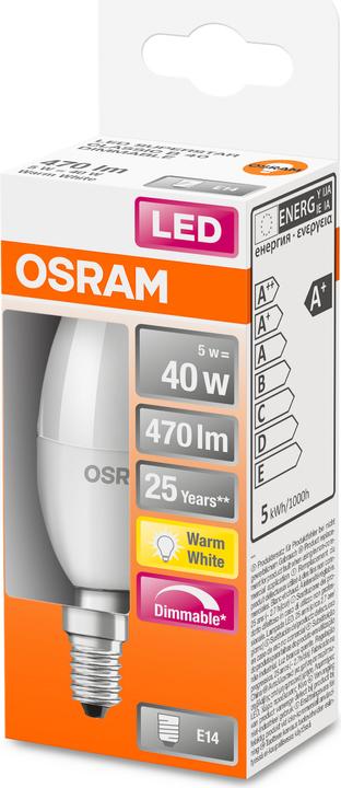 Immagine prodotto Osram Superstar Classic B (E14, 40 W, 470 lm, 1 x, F)