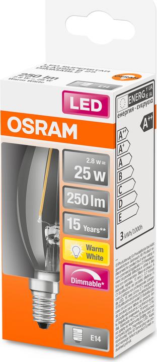 Image du produit Osram Superstar Classic B (E14, 25 W, 250 lm, 1 x, F)