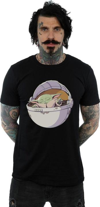 Actual product image Star Wars Mens The Mandalorian Sleeping Child T-Shirt (L)