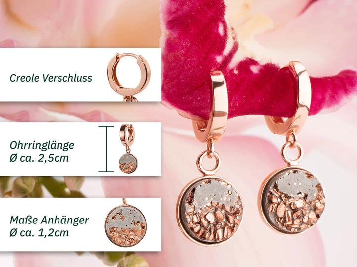 Image du produit C. Jungle Boucles d'oreilles Créoles Ava2 Fait à la main en argent sterling plaqué or rose 18 carats Ultra ho (Plaqué or rose 18 carats, Argent, Béton à très haute résistance)