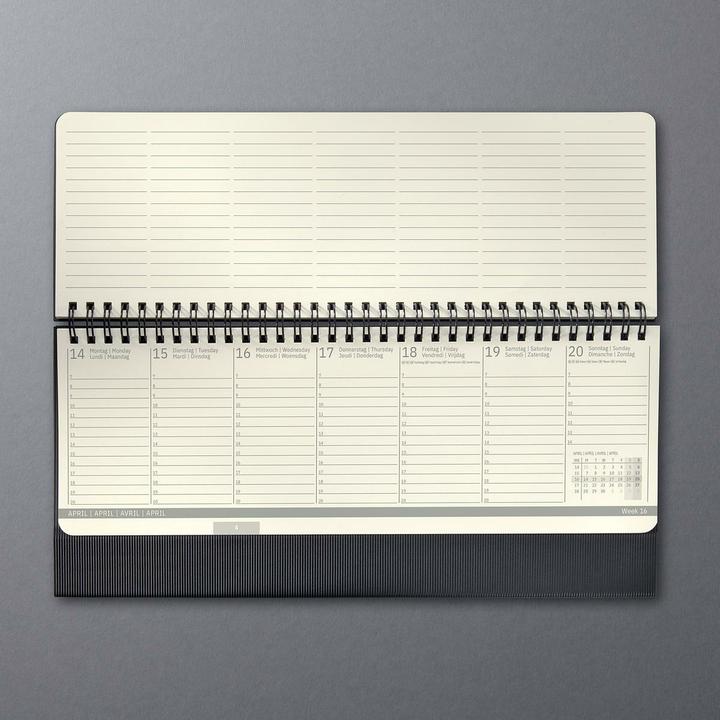 Actual product image Sigel Desk calendar 2025 C2580 1W/2S black 30x14.4cm (13.9 x 30.4 cm, Hardcover, German)