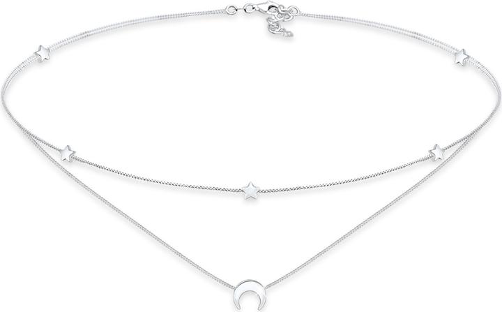 Elli Choker Layer Look Halbmond Sterne (925 Silber, 36 cm)