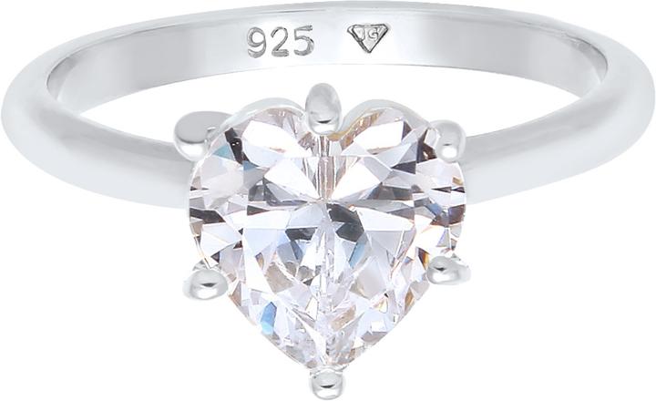 Immagine prodotto Elli Herz Solitär mit Zirkonia Kristall (58, 925 Argento)
