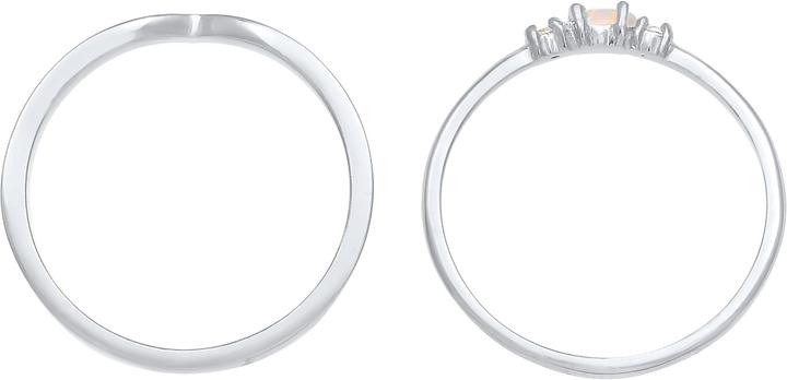 Produktbild Elli Set Marquise Opal V-Form mit Zirkonia Kristallen (52, 925 Silber)