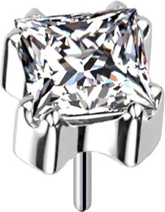 Image du produit Star Piercing Bague en or rose avec cristal de coeur (Acier chirurgical 316L, Titane G23, sans laiton)