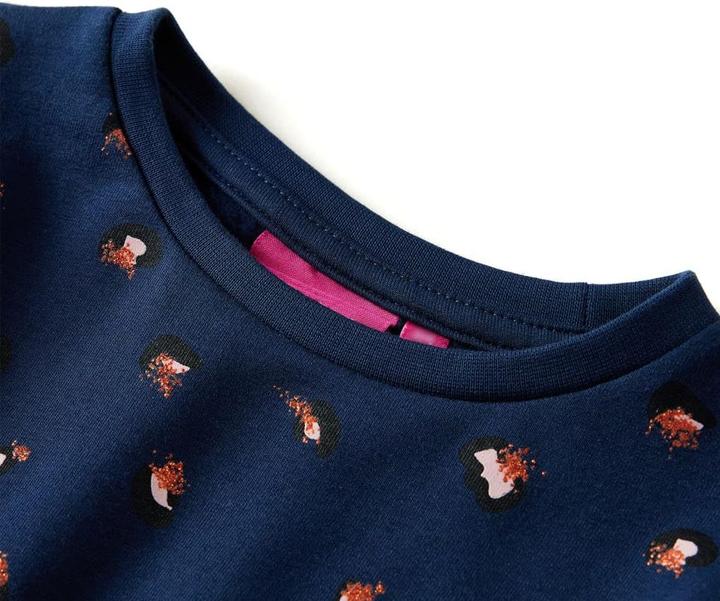Actual product image VidaXL Children's dress with long sleeves navy blue 140,Material: 95 (140)