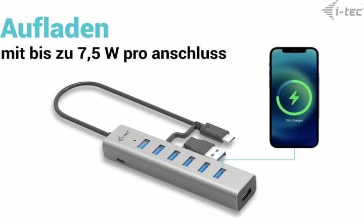 Actual product image i-tec C31HUBMETAL703 (USB-C, USB-A, 7 Ports)