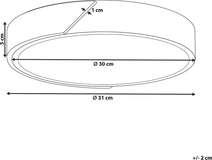 Actual product image Beliani Ceiling light LED grey / light wood shade round PATTANI (1400 lm)