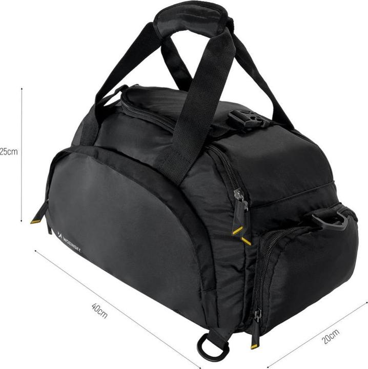 Produktbild Wozinsky Travel Sports Bag Backpack Hand Luggage Bag 40x20x25 cm for Airplane Black (WSB-B01) (16 l)