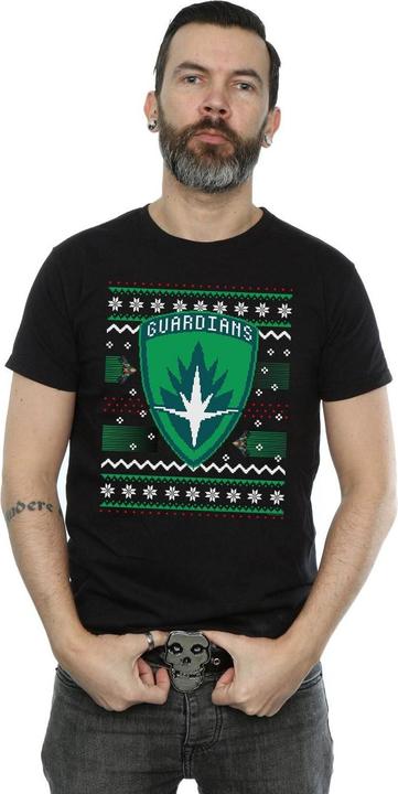 Actual product image Mens Guardians Of The Galaxy Fair Isle T-Shirt (S)