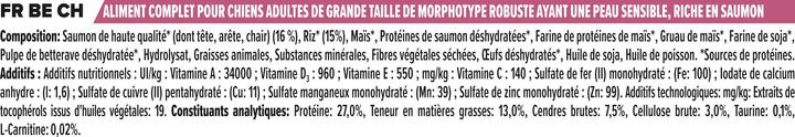 Valori nutrizionali e ingredienti Pro Plan Pelle sensibile degli adulti robusta (Adulto, 1 pz., 14000 g)