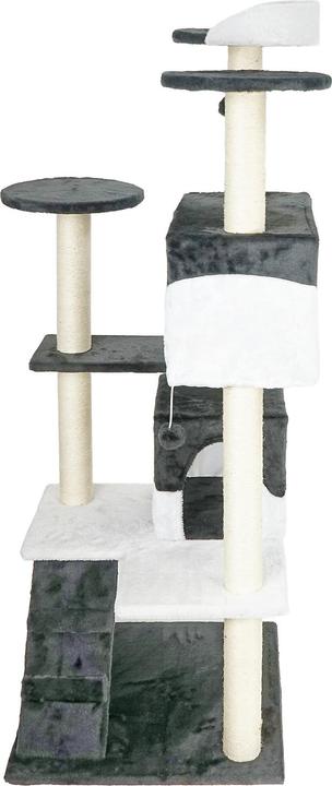 Actual product image Wiltec Cat Tree Grey-white 130cm Scratching Post Climbing Tree Cats Play (130 cm, Grey/white)