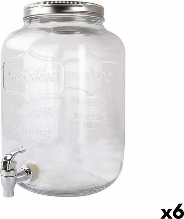 Actual product image La Mer Wasserkaraffe mit Zapfhahn La Mediterránea Glas 4 L (6 Stück) (4 l)