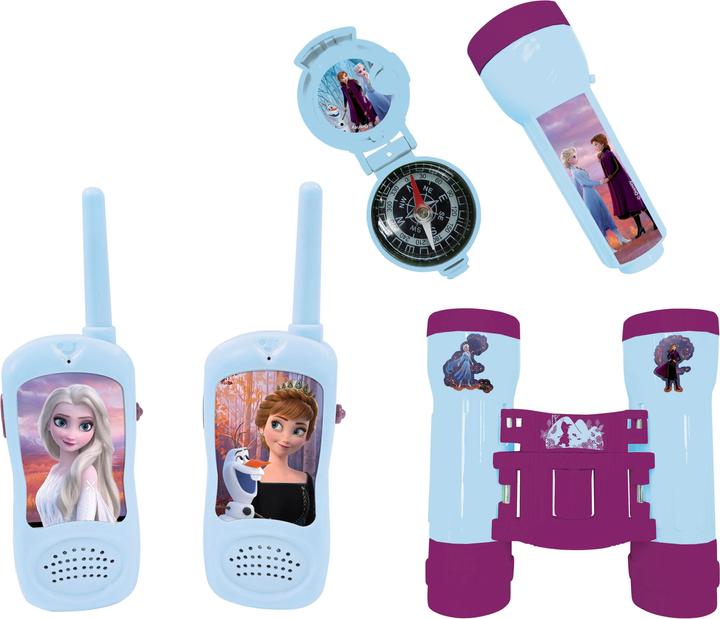 Actual product image Lexibook Disney Frozen adventure set with 2 walkie talkies up to 120m range, binoculars, torch, compass