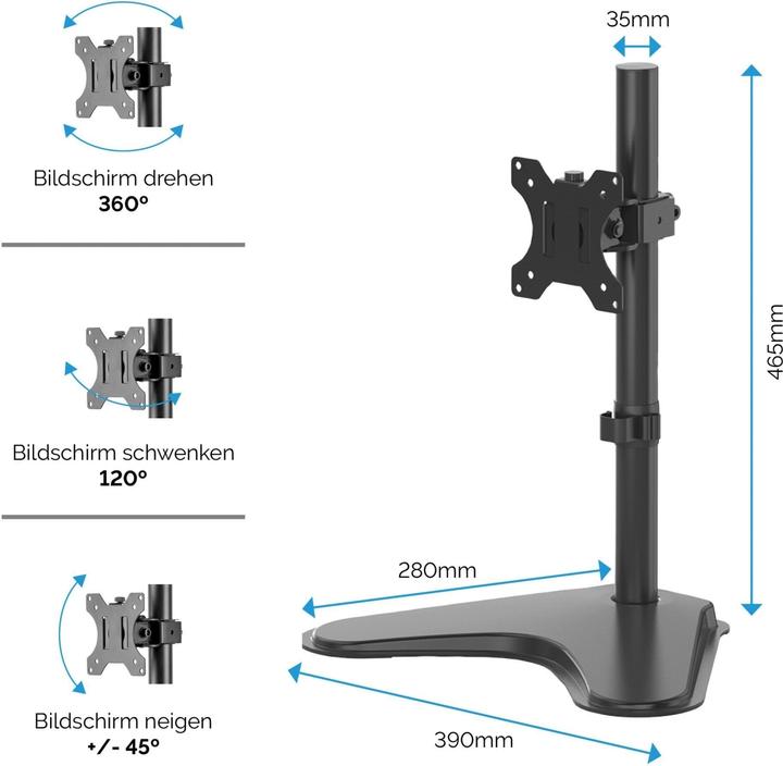 Immagine prodotto Fellowes Braccio per monitor singolo indipendente Serie Professional (Tavolo, 32")