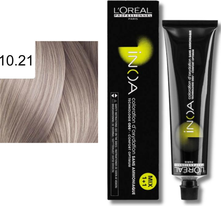 Actual product image L'Oréal Paris L'Oreal Inoa Coloration D'Oxydation Ammonia Free (10.21 Platinum blonde Irisé Asch)