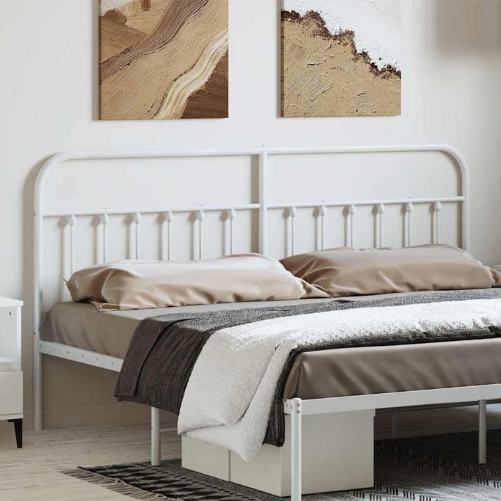 Produktbild VidaXL Kopfteil Metall Weiss 193 cm, Farbe: Weiss, Material (198 x 3 x 100 cm)